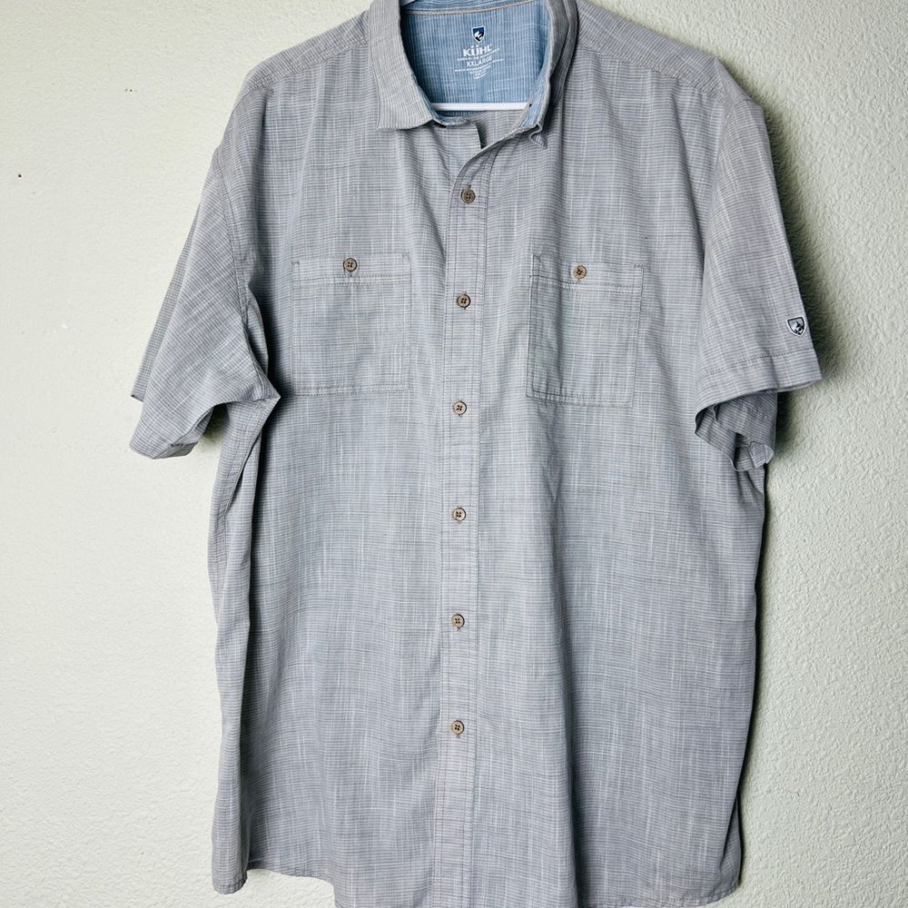 KUHL Mens Karib Short Sleeve Shirt Horizon Blue Button Up Size XXLarge